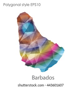 Barbados map in geometric polygonal style.Abstract gems triangle,modern design background.Vector illustration EPS10