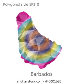 Barbados map in geometric polygonal style.Abstract gems triangle,modern design background.Vector illustration EPS10