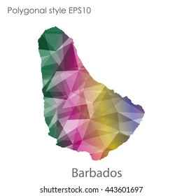 Barbados map in geometric polygonal style.Abstract gems triangle,modern design background.Vector illustration EPS10