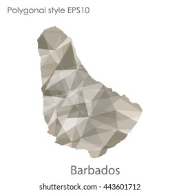 Barbados map in geometric polygonal style.Abstract gems triangle,modern design background.Vector illustration EPS10