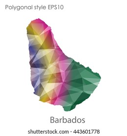 Barbados map in geometric polygonal style.Abstract gems triangle,modern design background.Vector illustration EPS10