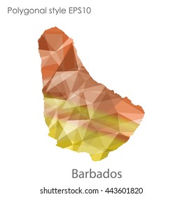 Barbados map in geometric polygonal style.Abstract gems triangle,modern design background.Vector illustration EPS10