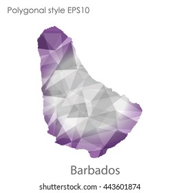 Barbados map in geometric polygonal style.Abstract gems triangle,modern design background.Vector illustration EPS10