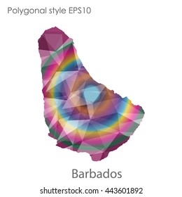 Barbados map in geometric polygonal style.Abstract gems triangle,modern design background.Vector illustration EPS10