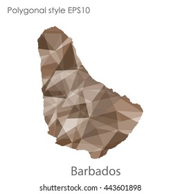 Barbados map in geometric polygonal style.Abstract gems triangle,modern design background.Vector illustration EPS10