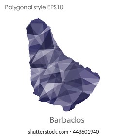 Barbados map in geometric polygonal style.Abstract gems triangle,modern design background.Vector illustration EPS10