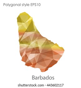 Barbados map in geometric polygonal style.Abstract gems triangle,modern design background.Vector illustration EPS10