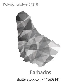 Barbados map in geometric polygonal style.Abstract gems triangle,modern design background.Vector illustration EPS10