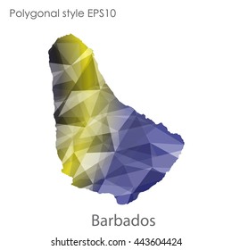 Barbados map in geometric polygonal style.Abstract gems triangle,modern design background.Vector illustration EPS10