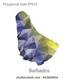 Barbados map in geometric polygonal style.Abstract gems triangle,modern design background.Vector illustration EPS10