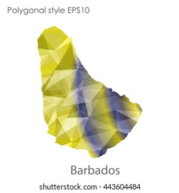 Barbados map in geometric polygonal style.Abstract gems triangle,modern design background.Vector illustration EPS10