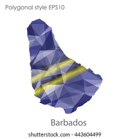 Barbados map in geometric polygonal style.Abstract gems triangle,modern design background.Vector illustration EPS10