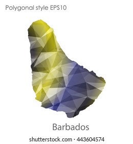 Barbados map in geometric polygonal style.Abstract gems triangle,modern design background.Vector illustration EPS10