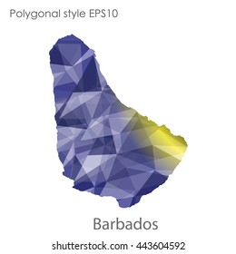 Barbados map in geometric polygonal style.Abstract gems triangle,modern design background.Vector illustration EPS10