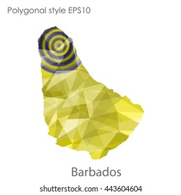 Barbados map in geometric polygonal style.Abstract gems triangle,modern design background.Vector illustration EPS10