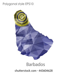 Barbados map in geometric polygonal style.Abstract gems triangle,modern design background.Vector illustration EPS10