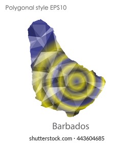 Barbados map in geometric polygonal style.Abstract gems triangle,modern design background.Vector illustration EPS10
