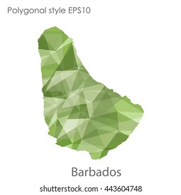 Barbados map in geometric polygonal style.Abstract gems triangle,modern design background.Vector illustration EPS10