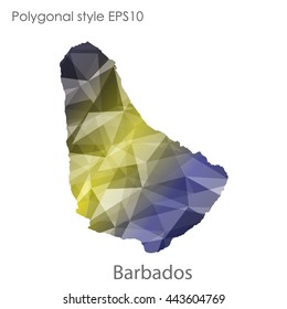Barbados map in geometric polygonal style.Abstract gems triangle,modern design background.Vector illustration EPS10