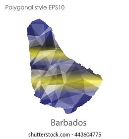 Barbados map in geometric polygonal style.Abstract gems triangle,modern design background.Vector illustration EPS10