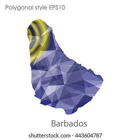 Barbados map in geometric polygonal style.Abstract gems triangle,modern design background.Vector illustration EPS10
