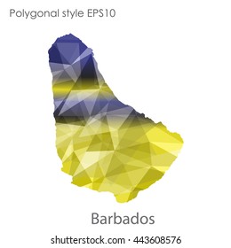 Barbados map in geometric polygonal style.Abstract gems triangle,modern design background.Vector illustration EPS10