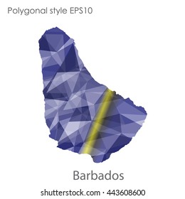 Barbados map in geometric polygonal style.Abstract gems triangle,modern design background.Vector illustration EPS10