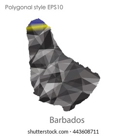 Barbados map in geometric polygonal style.Abstract gems triangle,modern design background.Vector illustration EPS10