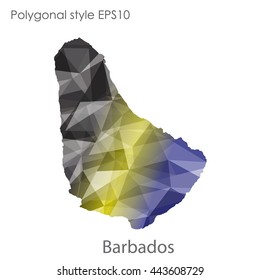 Barbados map in geometric polygonal style.Abstract gems triangle,modern design background.Vector illustration EPS10