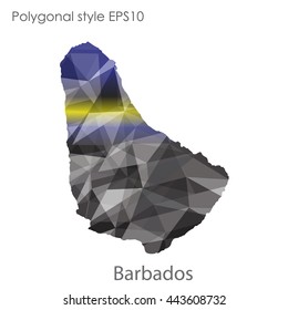 Barbados map in geometric polygonal style.Abstract gems triangle,modern design background.Vector illustration EPS10