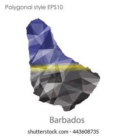 Barbados map in geometric polygonal style.Abstract gems triangle,modern design background.Vector illustration EPS10