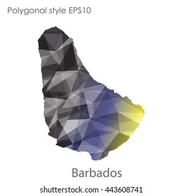 Barbados map in geometric polygonal style.Abstract gems triangle,modern design background.Vector illustration EPS10
