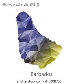 Barbados map in geometric polygonal style.Abstract gems triangle,modern design background.Vector illustration EPS10