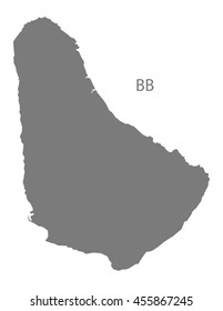 Barbados Map grey
