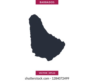 Barbados Map. High Detailed Silhouette Map Vector.