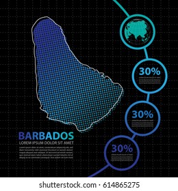 Barbados map infographic design template