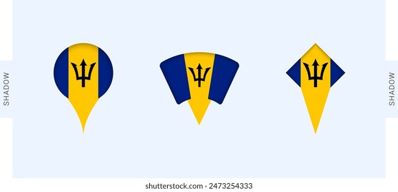 Barbados Map Markers Set. Perfect for projects related to Barbados, travel, geography, and international representation. Vector collection.