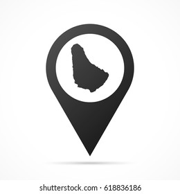 Barbados Map on location pin. Map pointer isolated on a white background.
Conceptual vector illustration.
