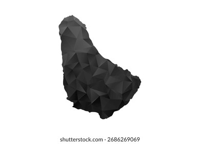 Mapa de Barbados - Ilustração de vetor estilo polígono em preto e cinza gradiente, baixo projeto geométrico poly, isolado no fundo branco para infográficos e educação.