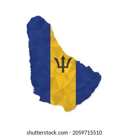 Barbados map in polygonal style on white background. Vector illustration eps 10.