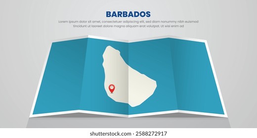 barbados map travel with capital pin tag location design Illustration