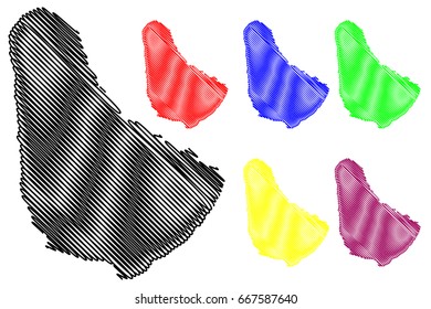 Barbados map vector illustration, scribble sketch  Barbados Islands