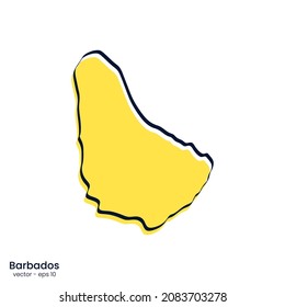 Barbados map vector illustration template design. Outline style.