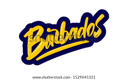 Barbados modern brush lettering text. Vector illustration logo for print and advertising