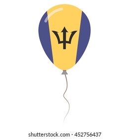 Barbados national colors isolated baloon on white background. Independence day patriotic poster. Flat style flag balloon. National day vector illustration.