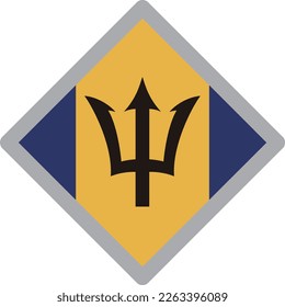 Barbados national flag icon vector Illustration material