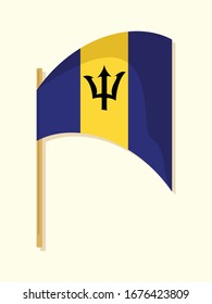 Barbados national flag simple vector design