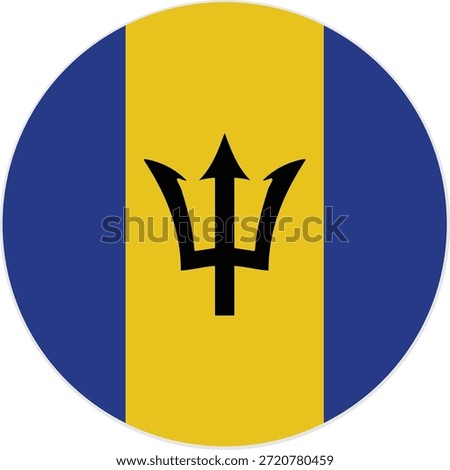 Barbados national flag Vector illustration