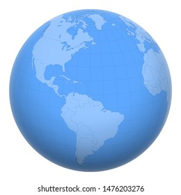 Barbados on the globe. Earth centered at the location of Barbados. Map of Barbados. Includes layer with capital cities.