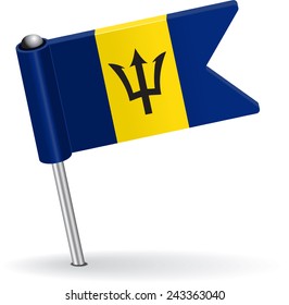 Barbados pin icon flag. Vector illustration Eps 8.